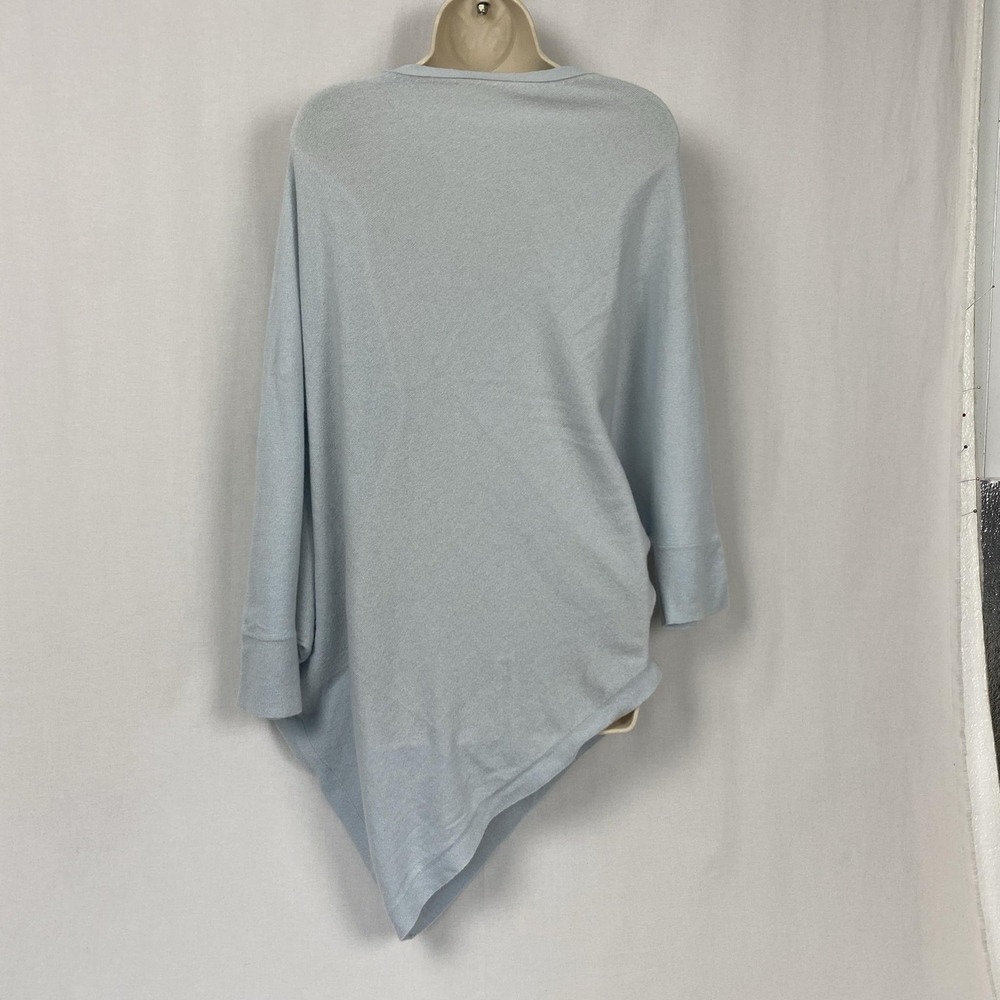 Johnstons Of Elgin Cashmere Sweater Womens Small Blue Boat Neck Dolman Poncho - Picture 4 of 9
